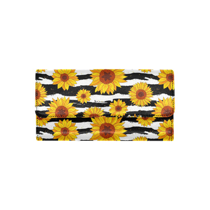 Sunflower Pattern Print Design SF010 Women's Trifold Wallet