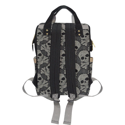 Paisley Skull Pattern Print Design A01 Diaper Bag Backpack