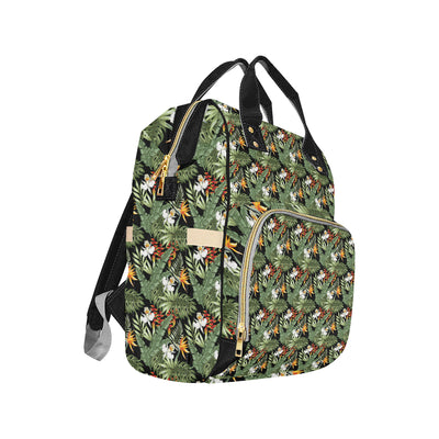Bird Of Paradise Pattern Print Design 02 Diaper Bag Backpack