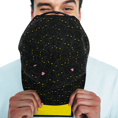 Black Cat Yellow Eyes Print Pattern Snapback Cap