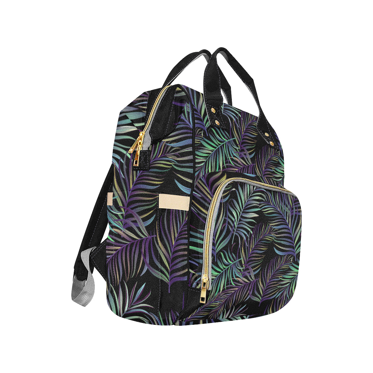 Tropical Palm Leaves Pattern Brightness Diaper Bag Backpack