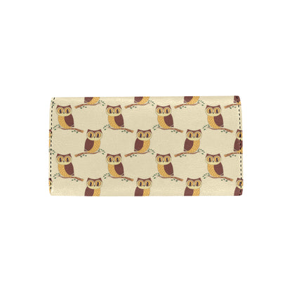 Owl Pattern Print Design A07 Women's Trifold Wallet