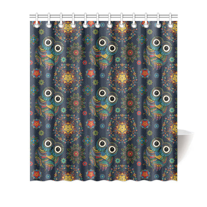 Owl Boho Style Pattern Print Design A04 Shower Curtain
