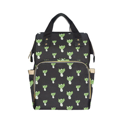 Kale Pattern Print Design 02 Diaper Bag Backpack
