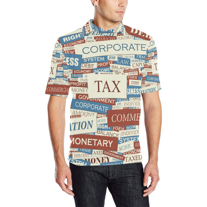 Accounting Financial Pattern Print Design 01 Men Polo Shirt