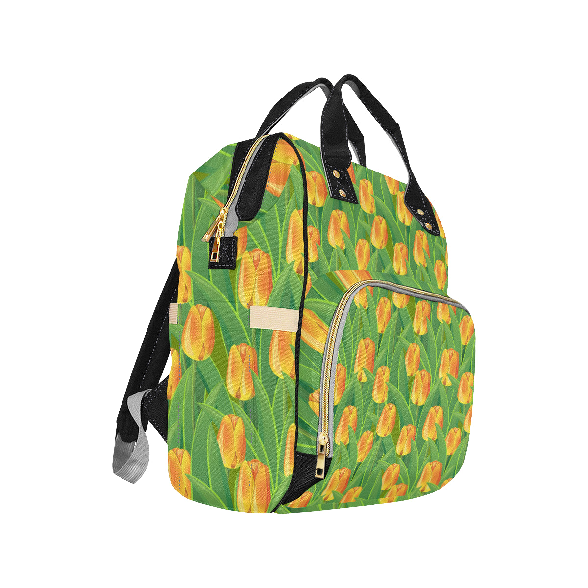 Tulip Orange Pattern Print Design TP07 Diaper Bag Backpack