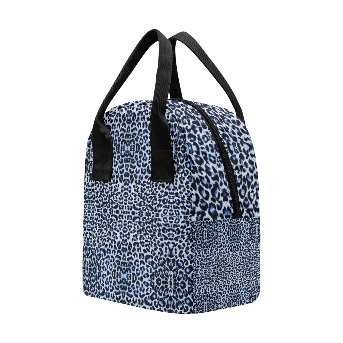 Leopard Blue Skin Print Insulated Lunch Bag