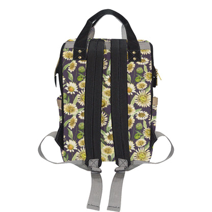 Daisy Vintage Print Pattern Diaper Bag Backpack