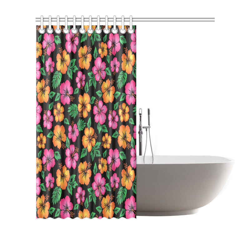 Hibiscus Pattern Print Design HB029 Shower Curtain