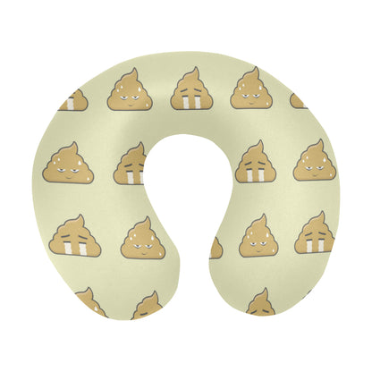 Poop Emoji Pattern Print Design A04 U-Shaped Travel Neck Pillow