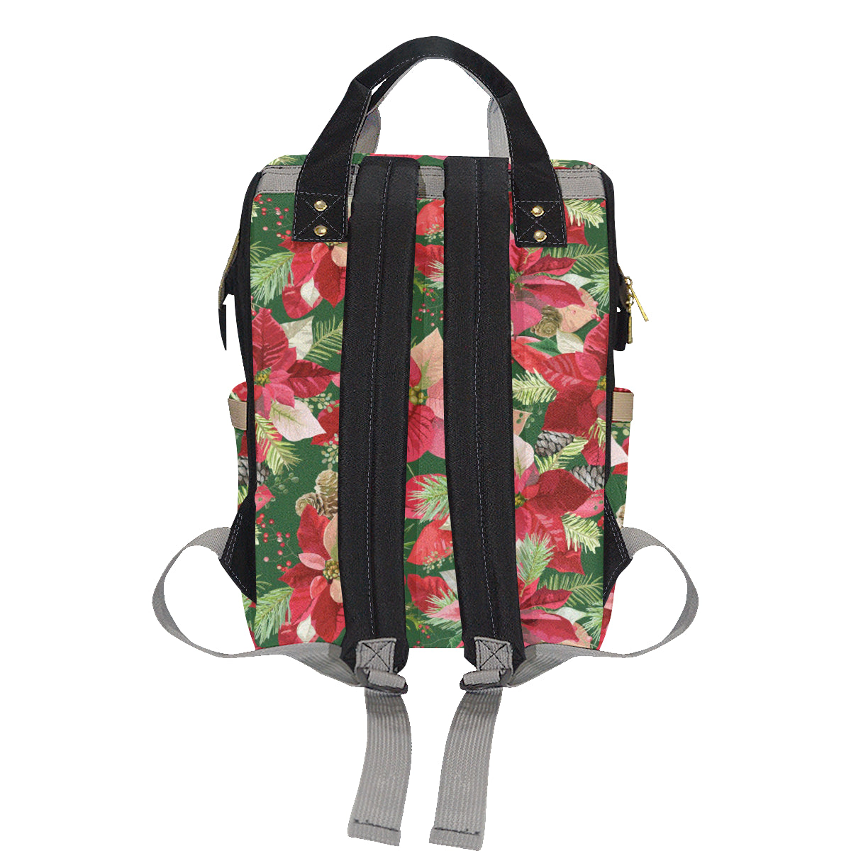 Poinsettia Pattern Print Design POT03 Diaper Bag Backpack