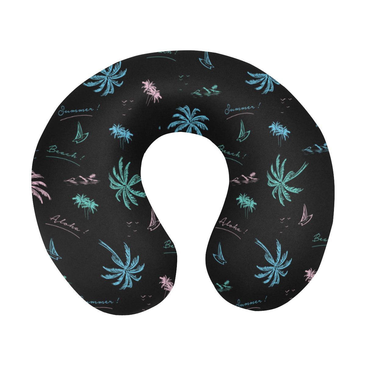 Aloha Hawaii Pattern Print Design 03 U-Shaped Travel Neck Pillow