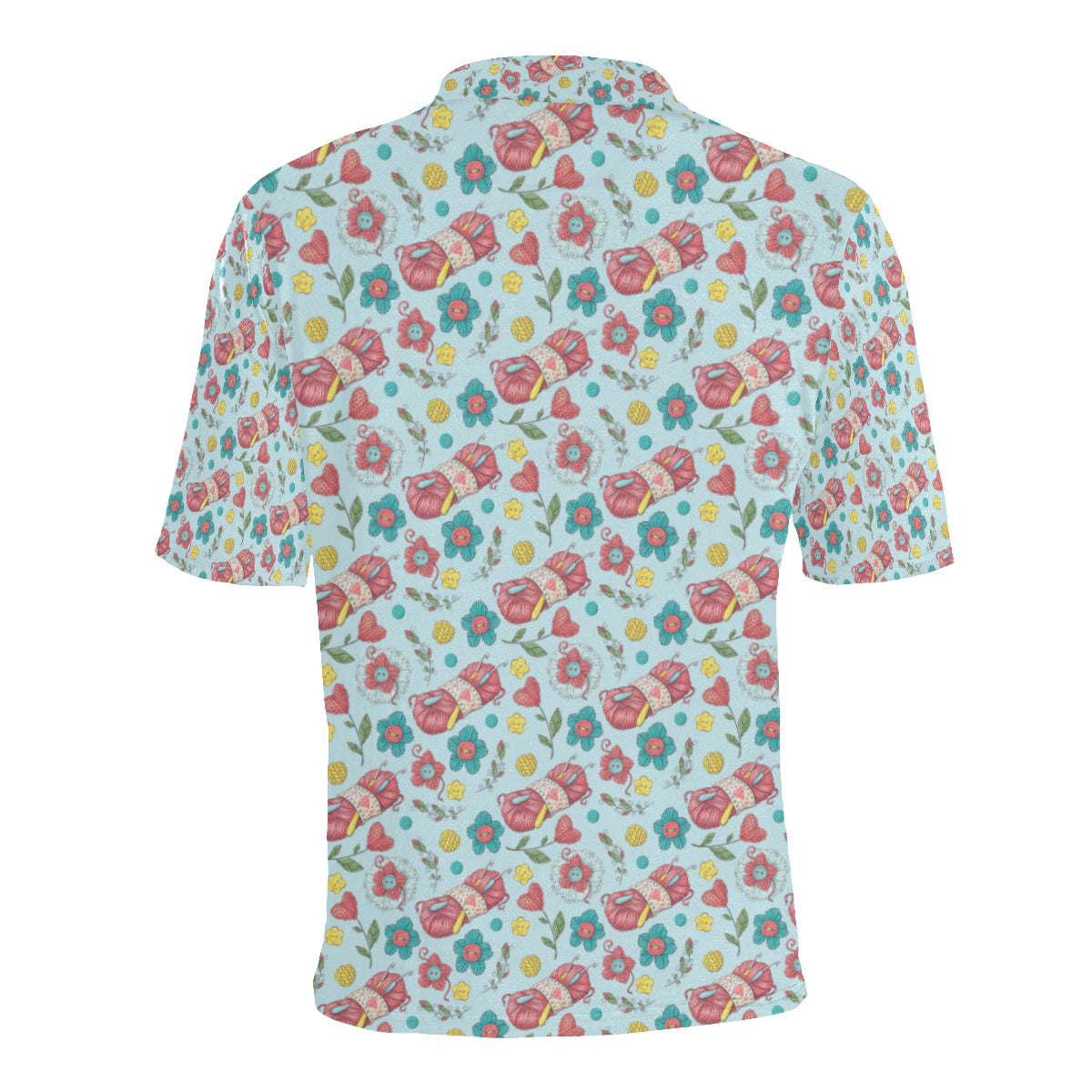 Crochet Pattern Print Design 01 Men Polo Shirt
