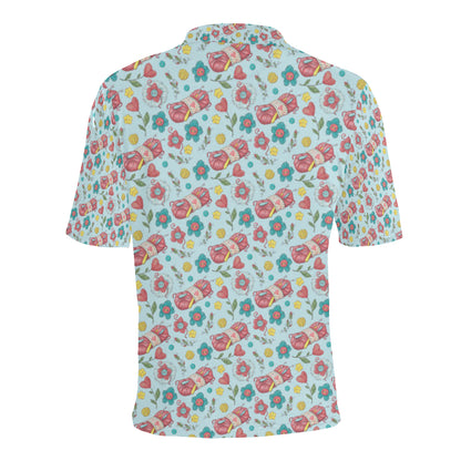 Crochet Pattern Print Design 01 Men Polo Shirt