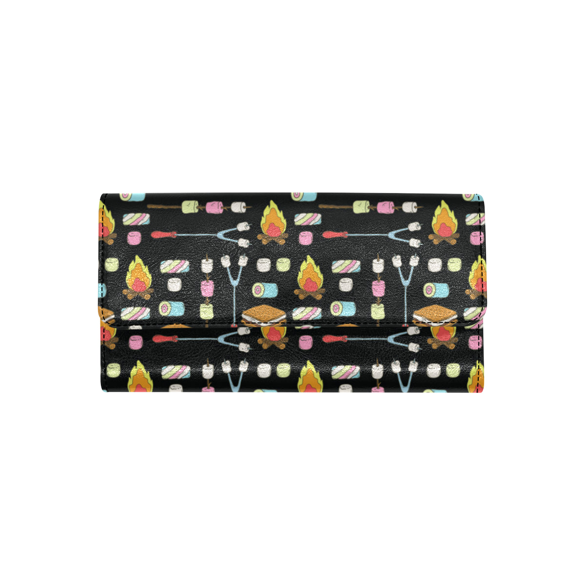 Camping Campfire Marshmallows Women's Trifold Wallet