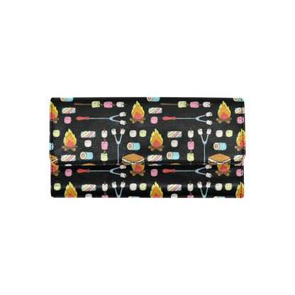 Camping Campfire Marshmallows Women's Trifold Wallet
