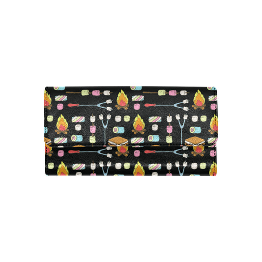 Camping Campfire Marshmallows Women's Trifold Wallet