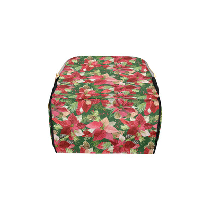 Poinsettia Pattern Print Design POT03 Diaper Bag Backpack