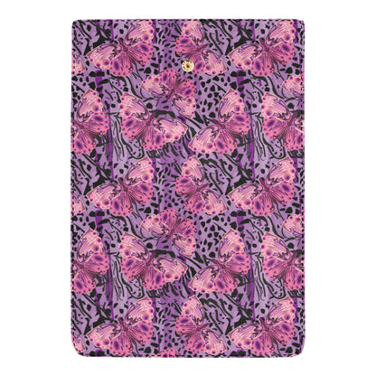 Purple Butterfly Leopard Women's Trifold Wallet