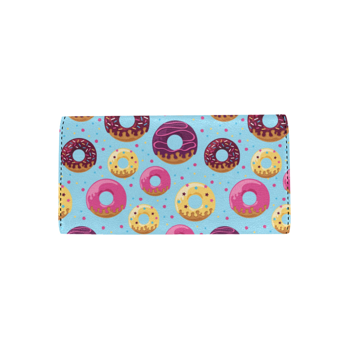 Donut Pattern Print Design DN07 Women's Trifold Wallet