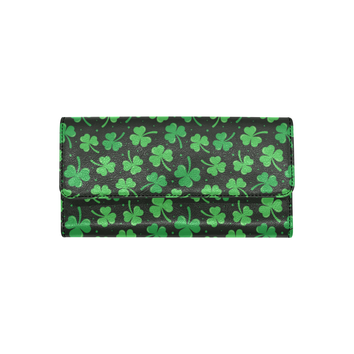 Clover  Pattern Print Design 04 Women's Trifold Wallet