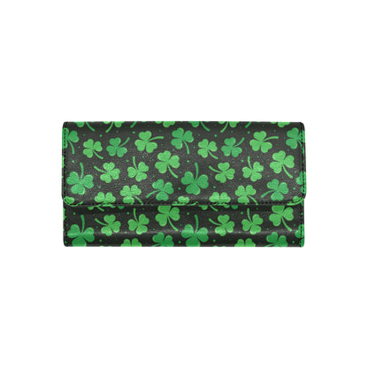 Clover  Pattern Print Design 04 Women's Trifold Wallet