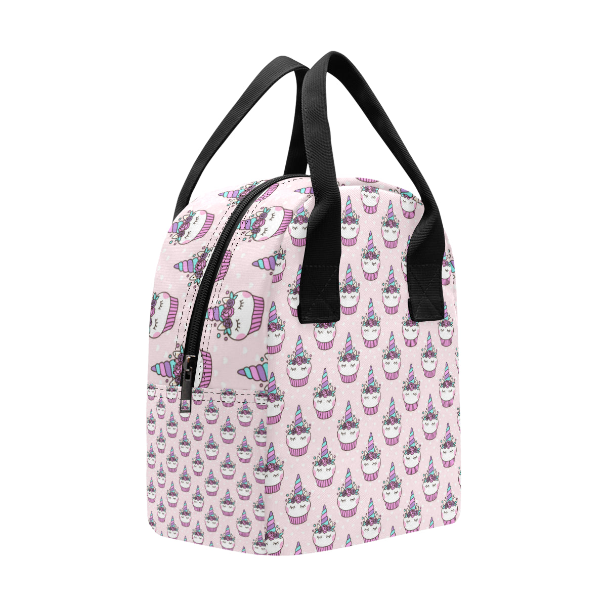 Cupcakes Unicorn Print Pattern Insulated Lunch Bag