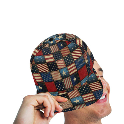 American flag Patchwork Design Snapback Cap