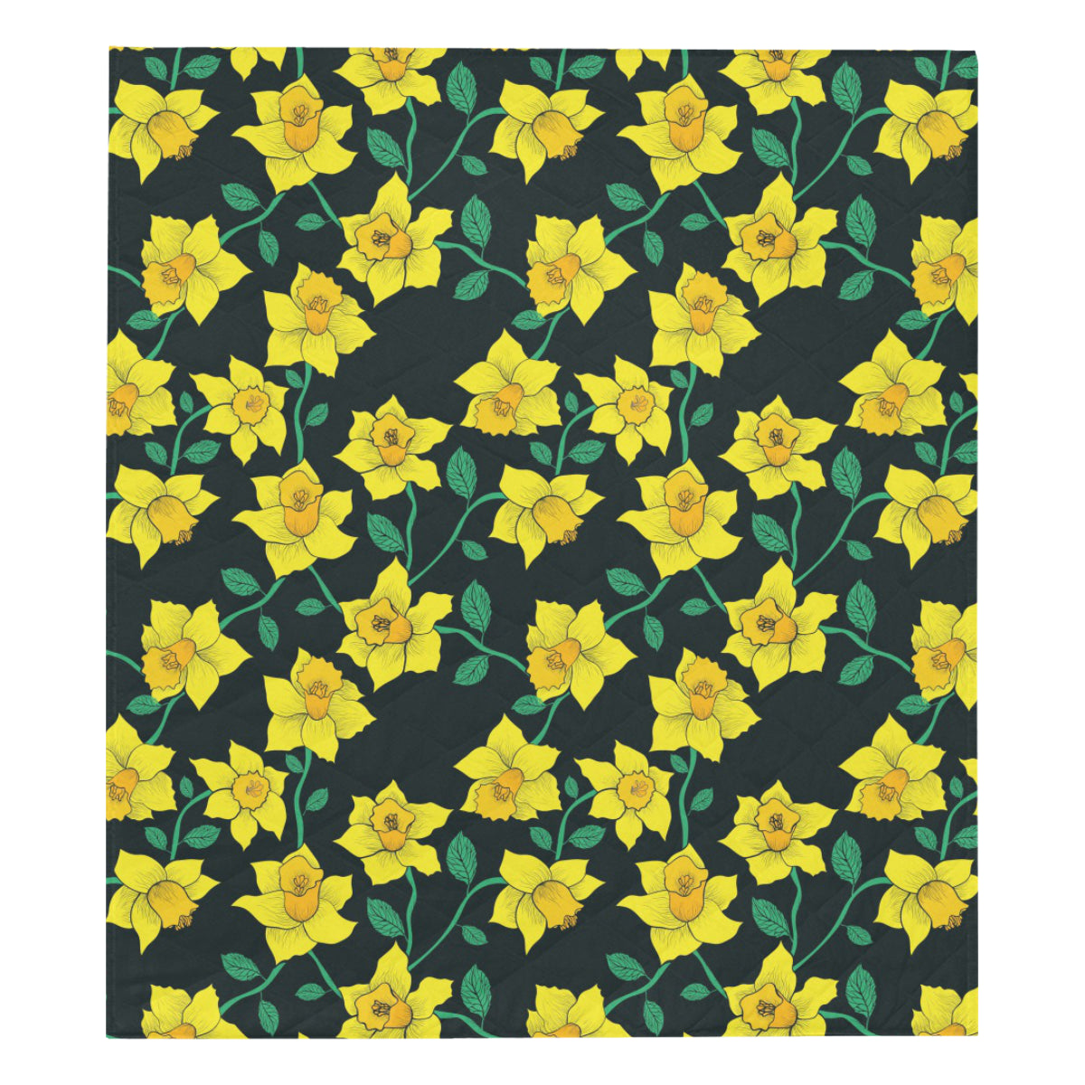 Daffodils Pattern Print Design DF03 Premium Quilt