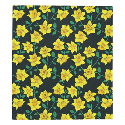Daffodils Pattern Print Design DF03 Premium Quilt