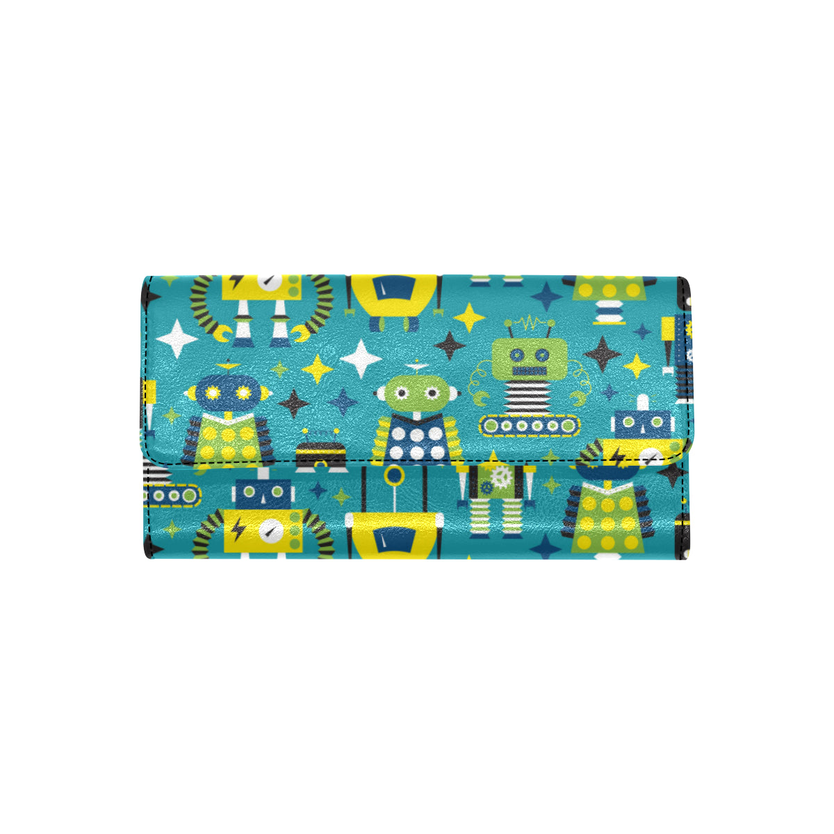 Robot Pattern Print Design A02 Women's Trifold Wallet