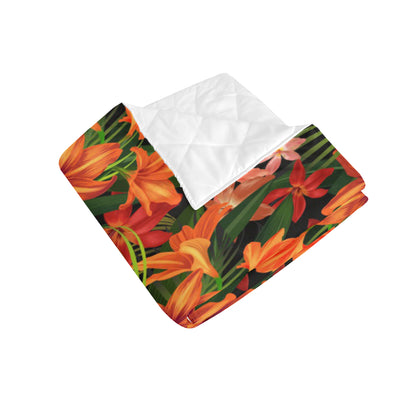 Amaryllis Pattern Print Design AL05 Premium Quilt