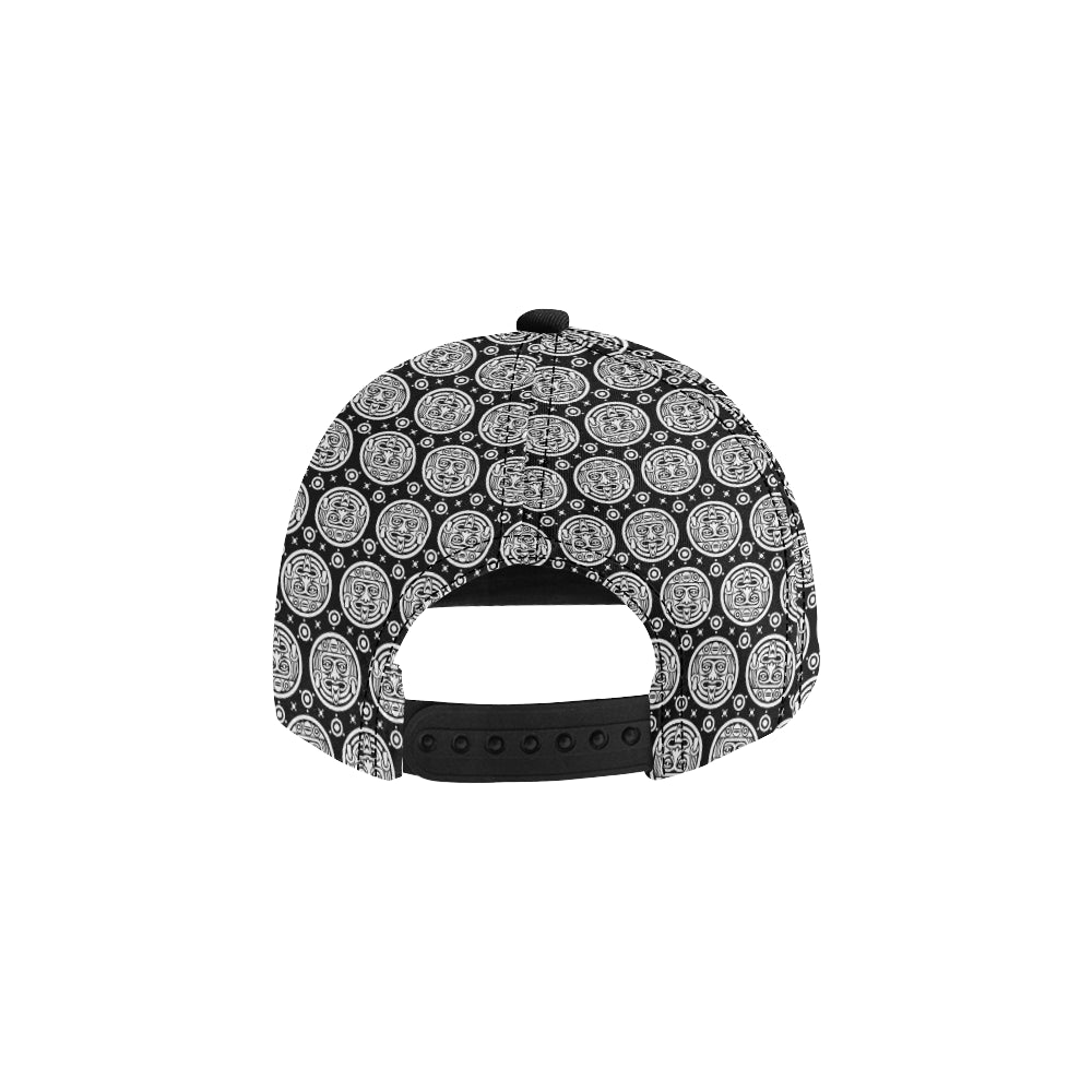 Calendar Aztec White Black Print Pattern Snapback Cap