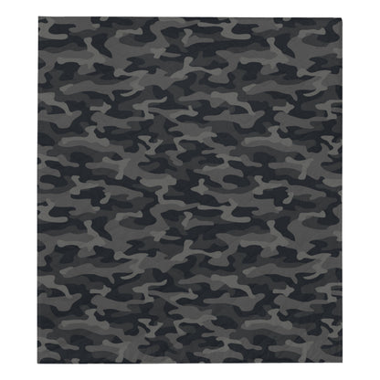 Camo Black Pattern Print Design 02 Premium Quilt