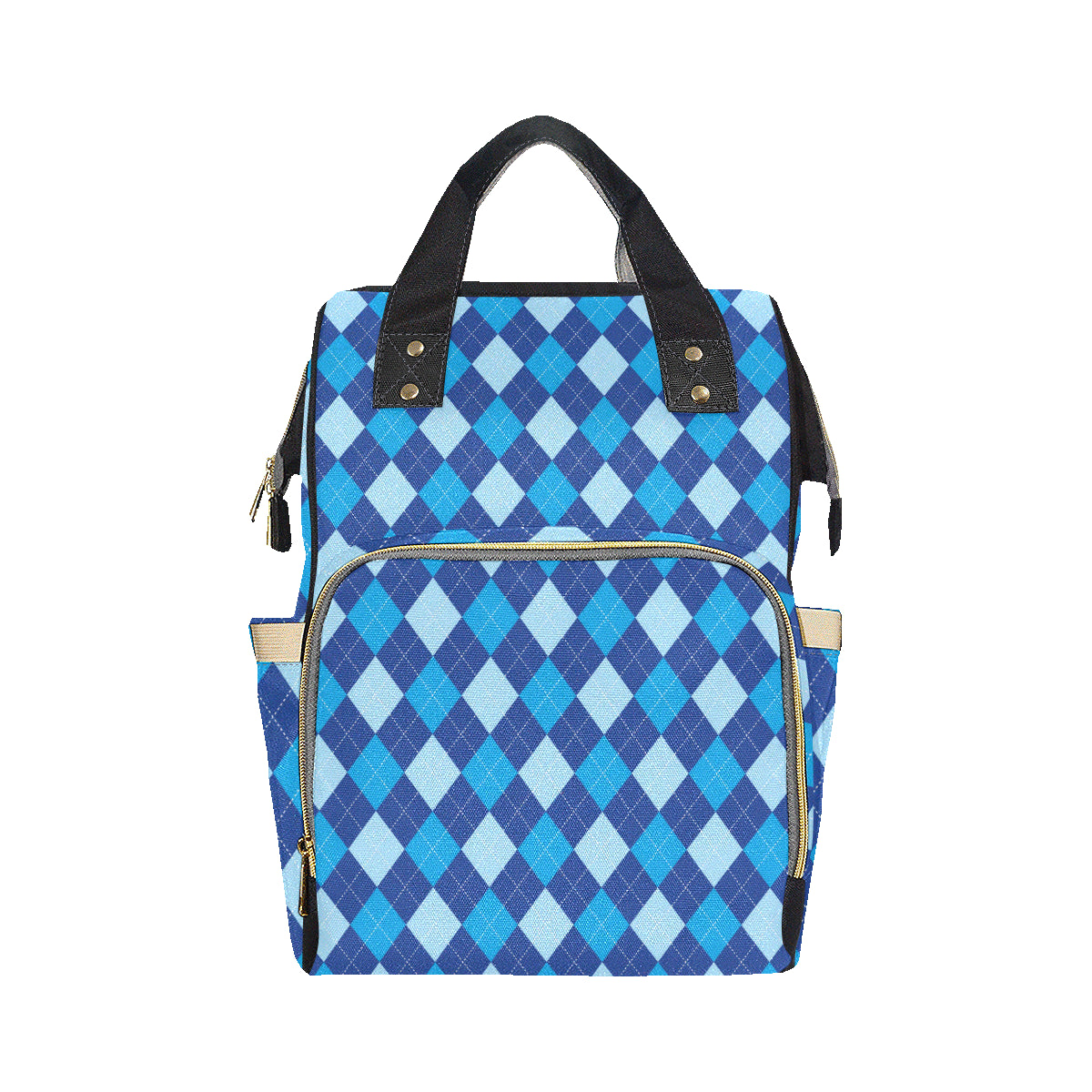 Argyle Blue Pattern Print Design 02 Diaper Bag Backpack