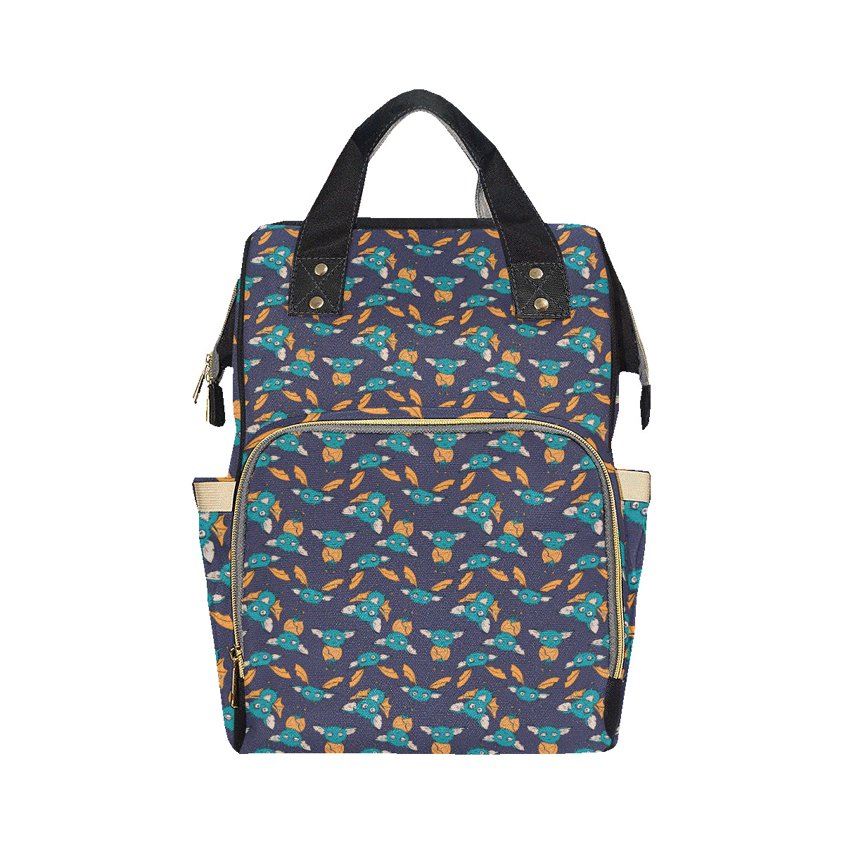 Bat Pattern Print Design 07 Diaper Bag Backpack