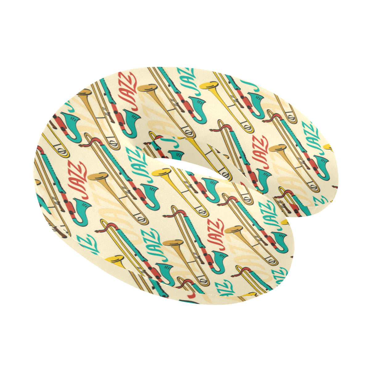 Trombone Pattern Print Design 03 U-Shaped Travel Neck Pillow