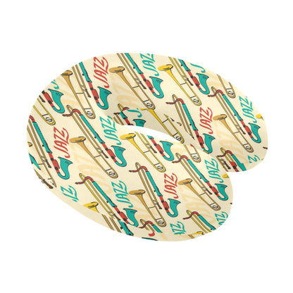 Trombone Pattern Print Design 03 U-Shaped Travel Neck Pillow