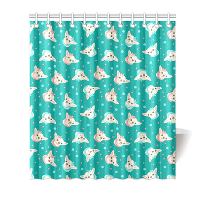 Chihuahua Polka Dot Pattern Shower Curtain