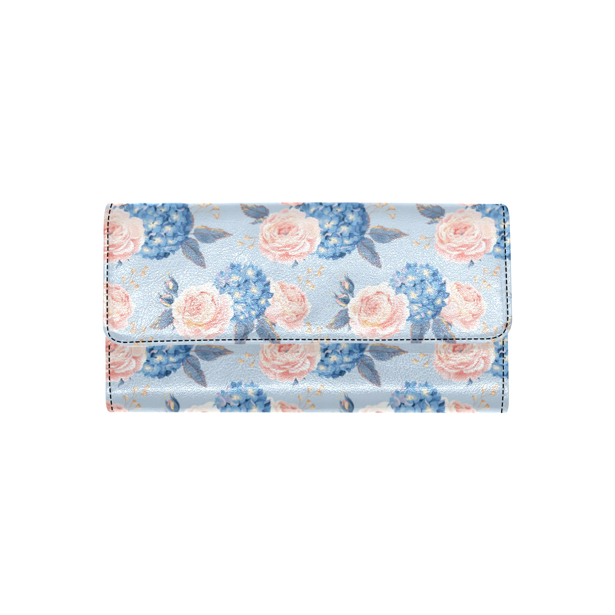 Hydrangea Pattern Print Design HD06 Women's Trifold Wallet