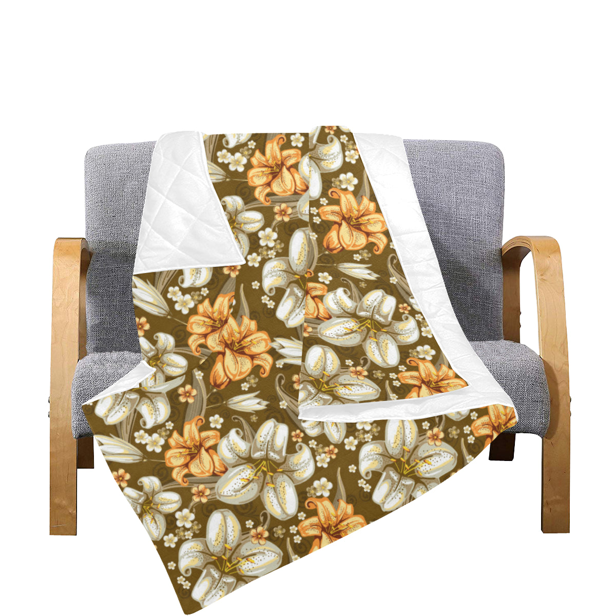 Lily Pattern Print Design 01 Premium Quilt