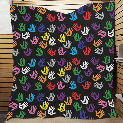 Cancer Awareness Pattern Print Design 04 Premium Quilt
