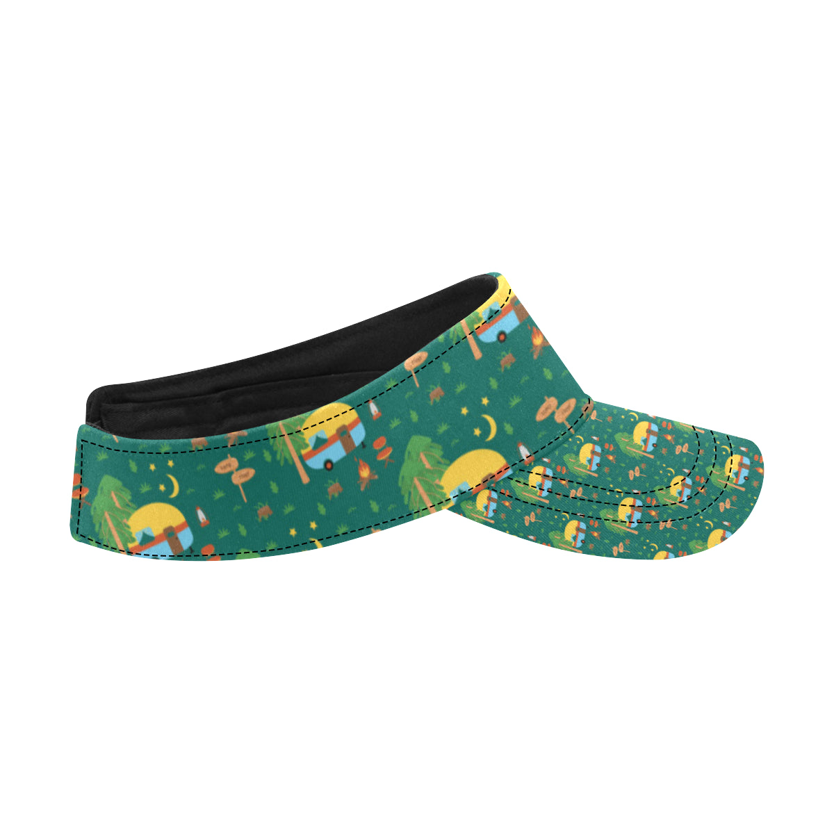 Camping Camper Pattern Print Design 06 Unisex Sun Visor