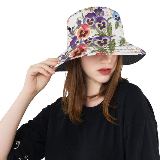 Pansy Pattern Print Design PS06 Unisex Bucket Hat