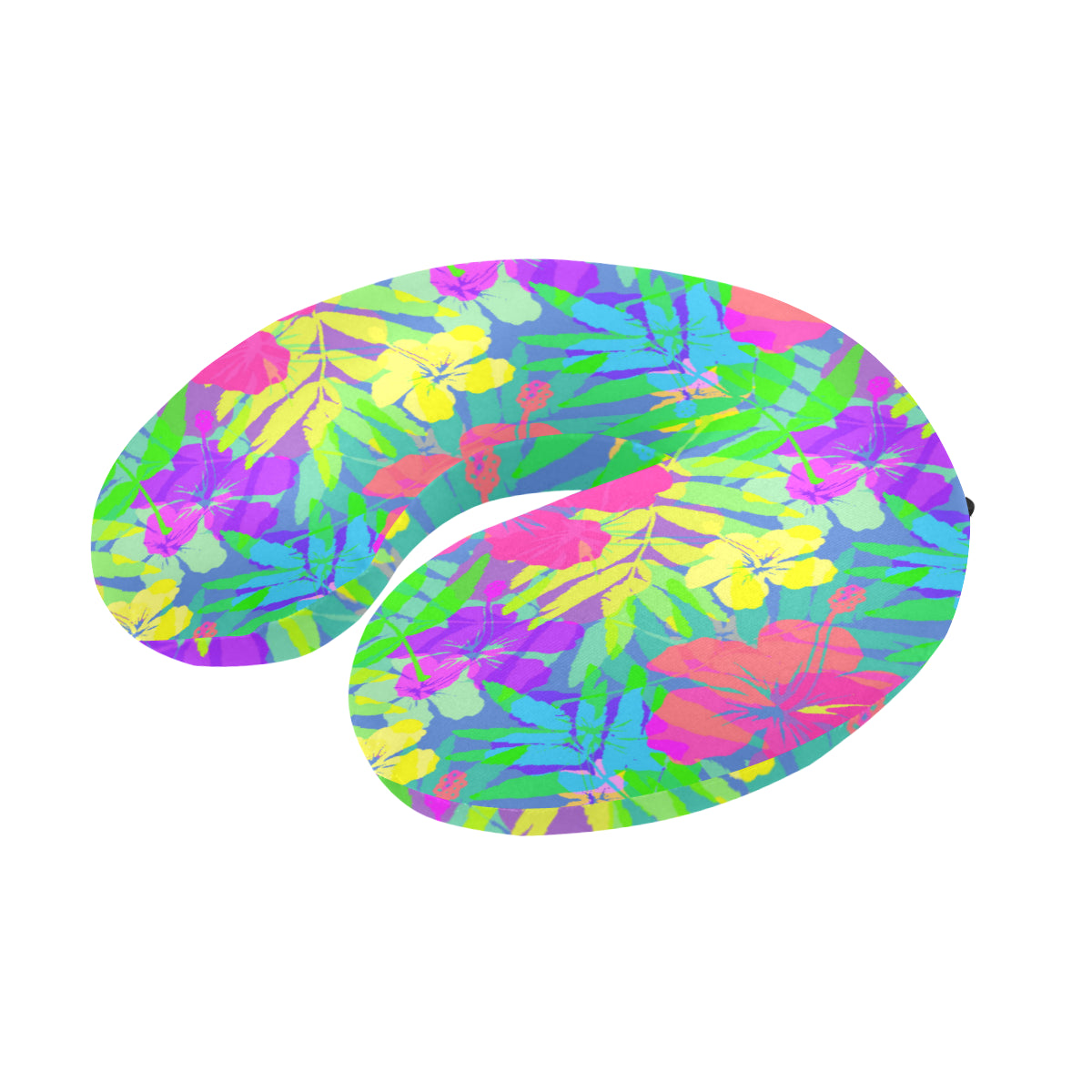 Neon Tropical Pattern Print Design A03 U-Shaped Travel Neck Pillow