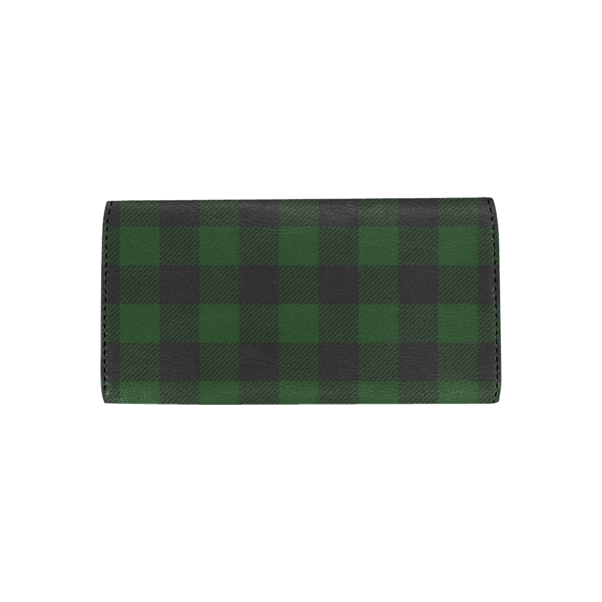 Buffalo check Green Pattern Print Design 02 Women's Trifold Wallet