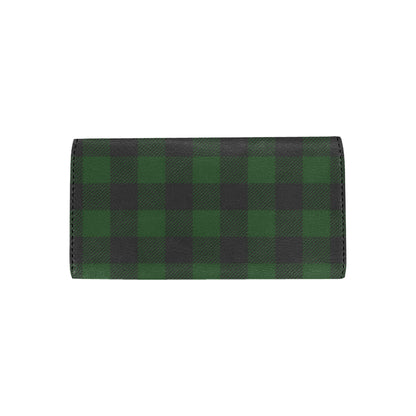 Buffalo check Green Pattern Print Design 02 Women's Trifold Wallet
