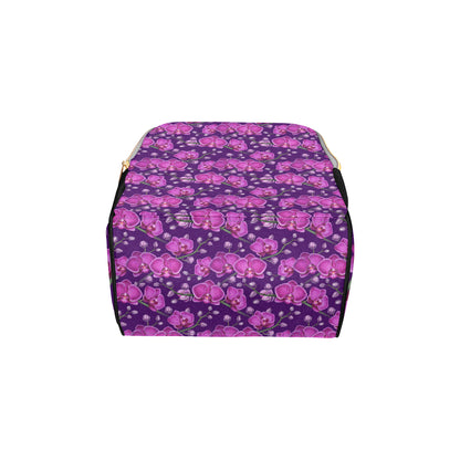 Orchid Purple Pattern Print Design OR02 Diaper Bag Backpack