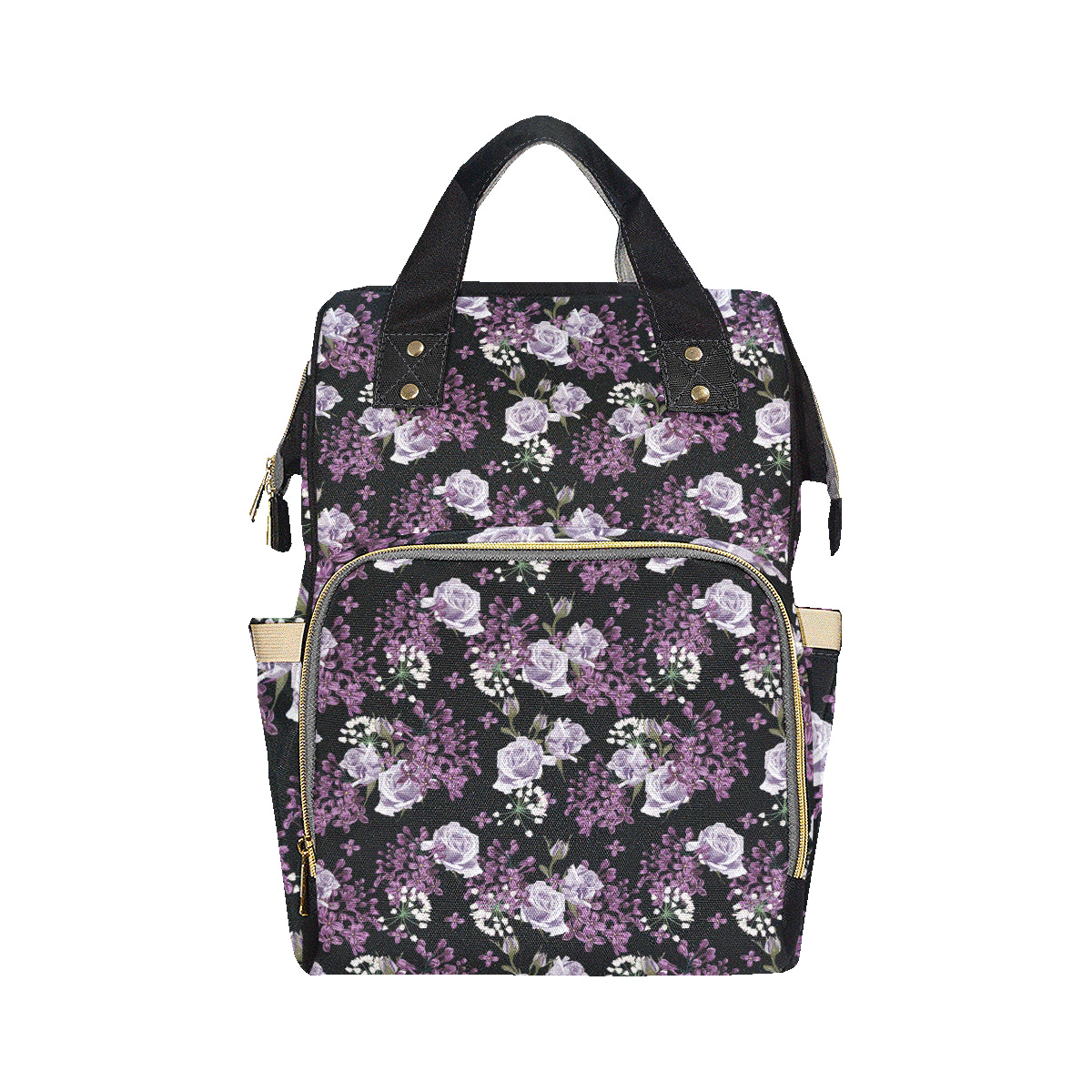 Lilac Pattern Print Design LI04 Diaper Bag Backpack