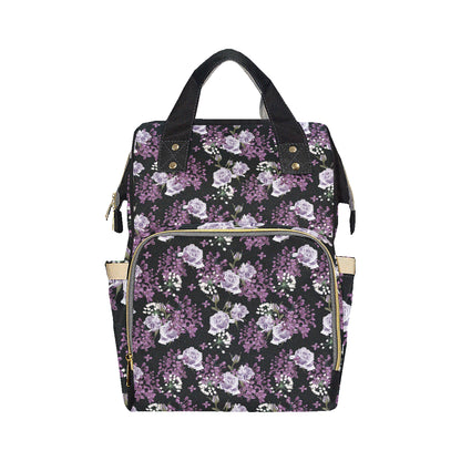 Lilac Pattern Print Design LI04 Diaper Bag Backpack